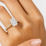 Radiant diamond ring with Shoulder diamonds UAE
