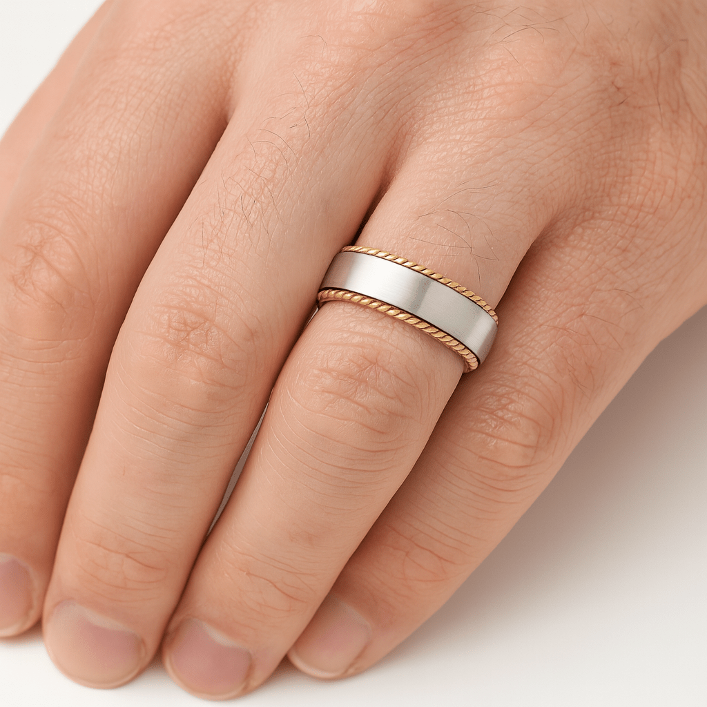 Rope Edge Wedding Ring Dubai