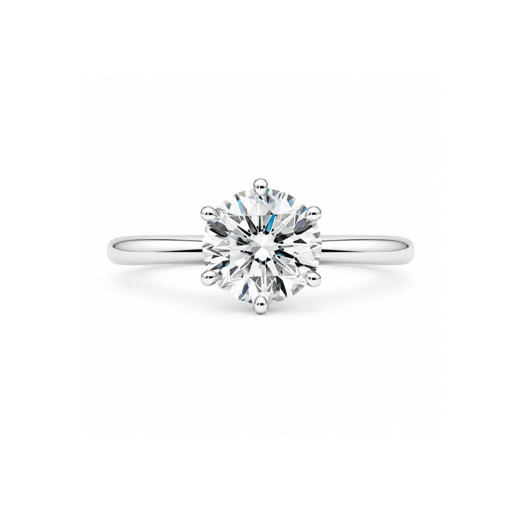 Round lab diamond ring Dubai