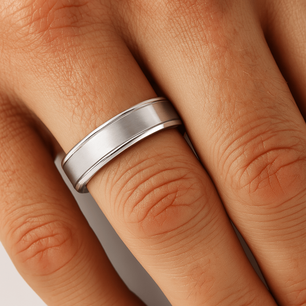 Shiny edge wedding band Dubai