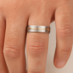 Two tone men's wedding ring Dubai