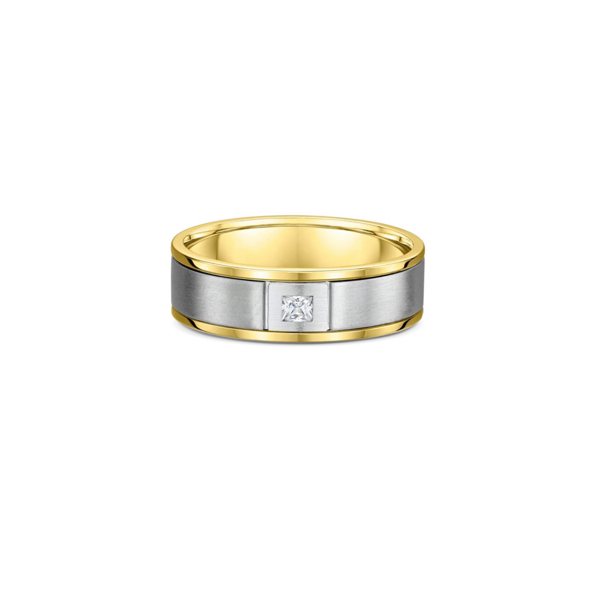 Wedding ring with Princess cut diamond
