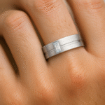 Wedding ring with baguette diamond Dubai