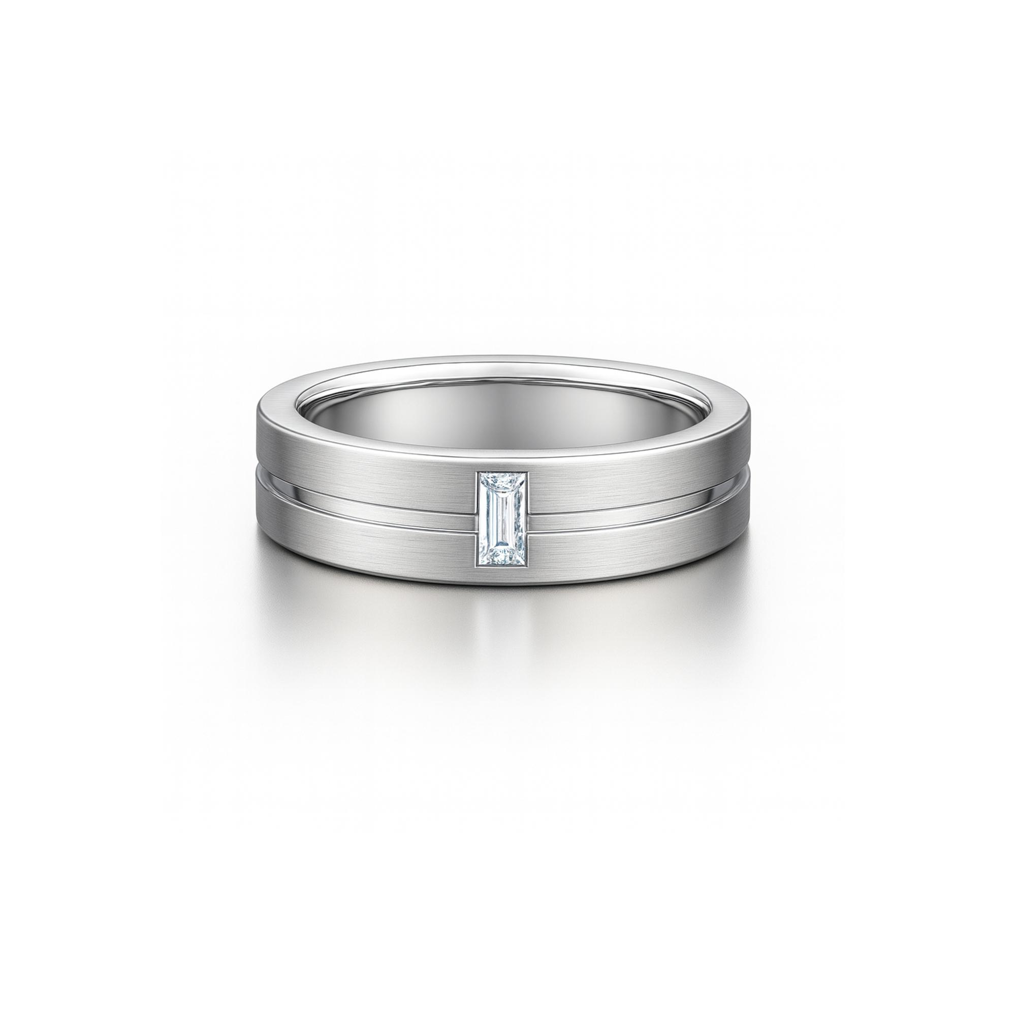 Wedding ring with baguette diamond Dubai