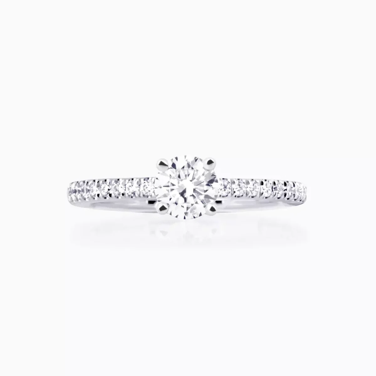 0.50 carat round diamond ring with Shoulder diamonds