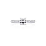 0.50 carat round diamond ring with Shoulder diamonds
