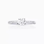 0.50 carat round diamond ring with Shoulder diamonds