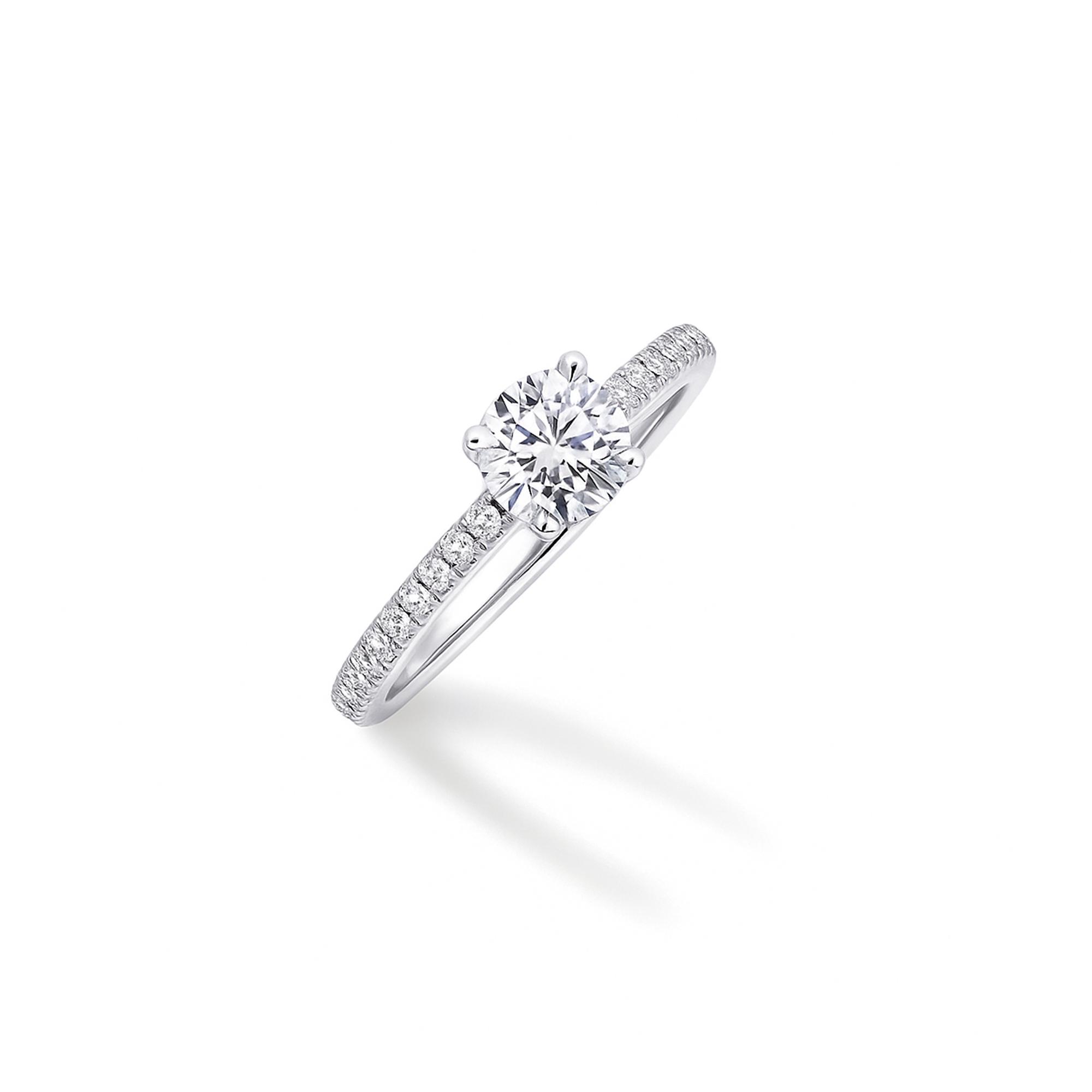 0.50 carat round diamond ring with Shoulder diamonds Dubai