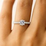 0.50 carat round diamond ring with Shoulder diamonds UAE
