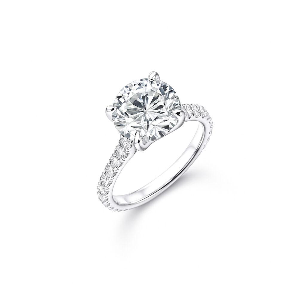 3 carat round diamond ring