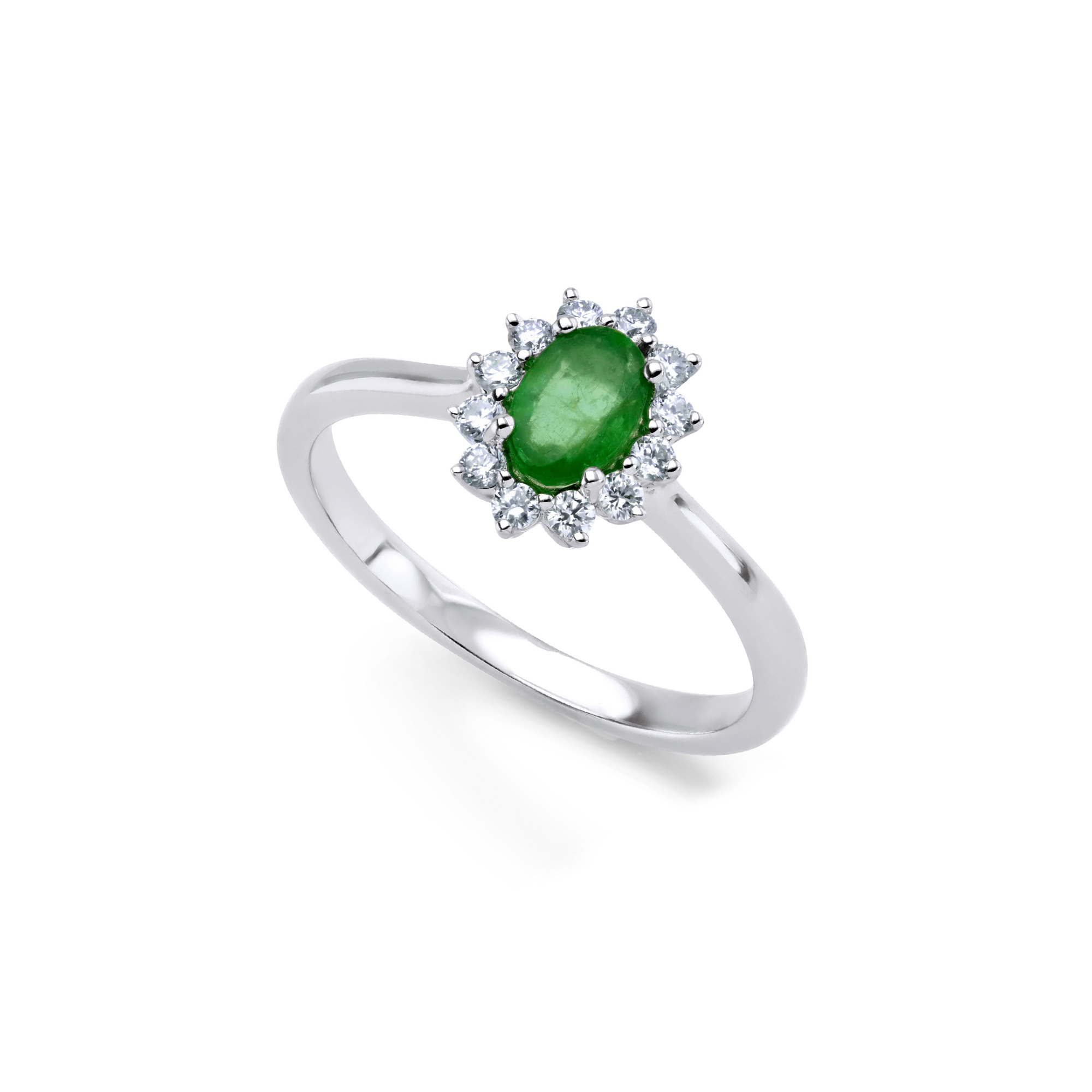 Emerald ring in Diana setting Dubai