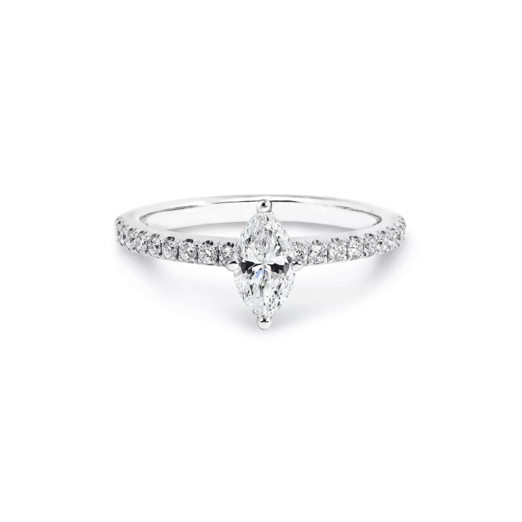 Marquise diamond ring with Shoulder diamonds Dubai