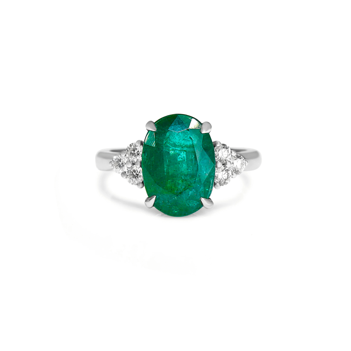 Oval Emerald and Diamond Ring