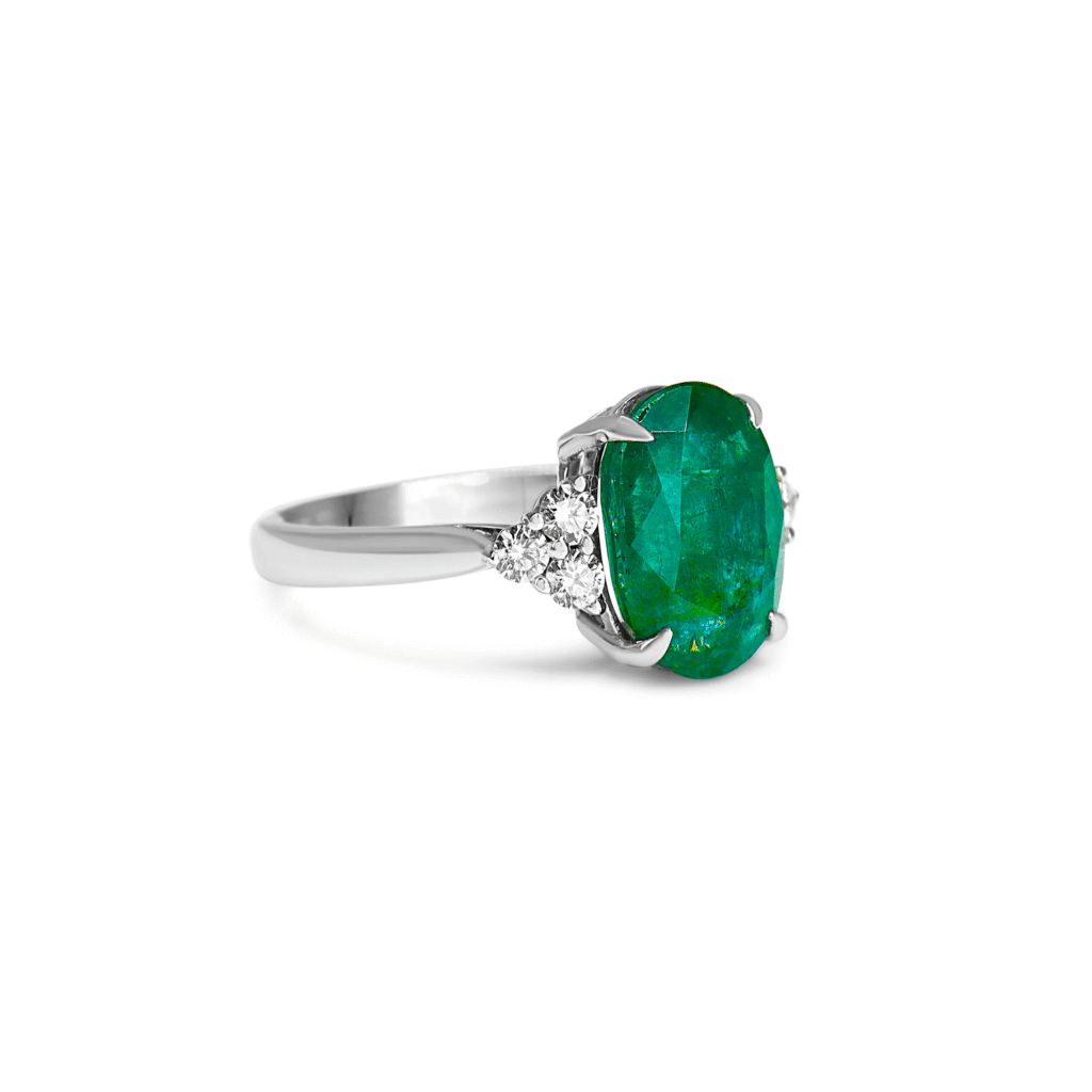Oval Emerald and Diamond Ring Dubai
