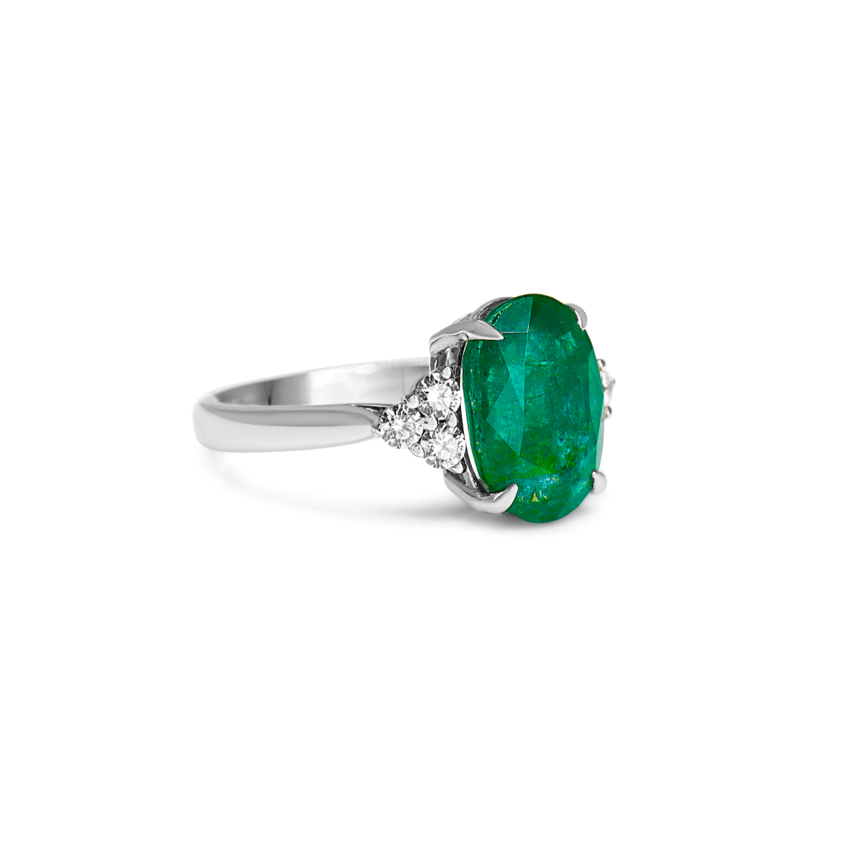 Oval Emerald and Diamond Ring Dubai