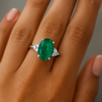 Oval Emerald and Diamond Ring UAE