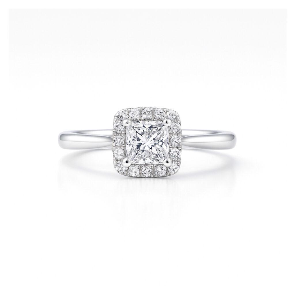 Princess diamond ring with Halo