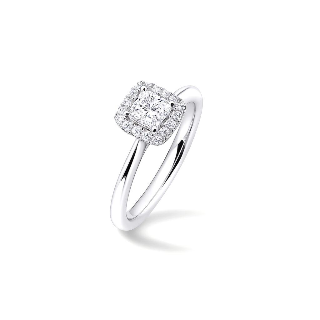 Princess diamond ring with Halo Dubai