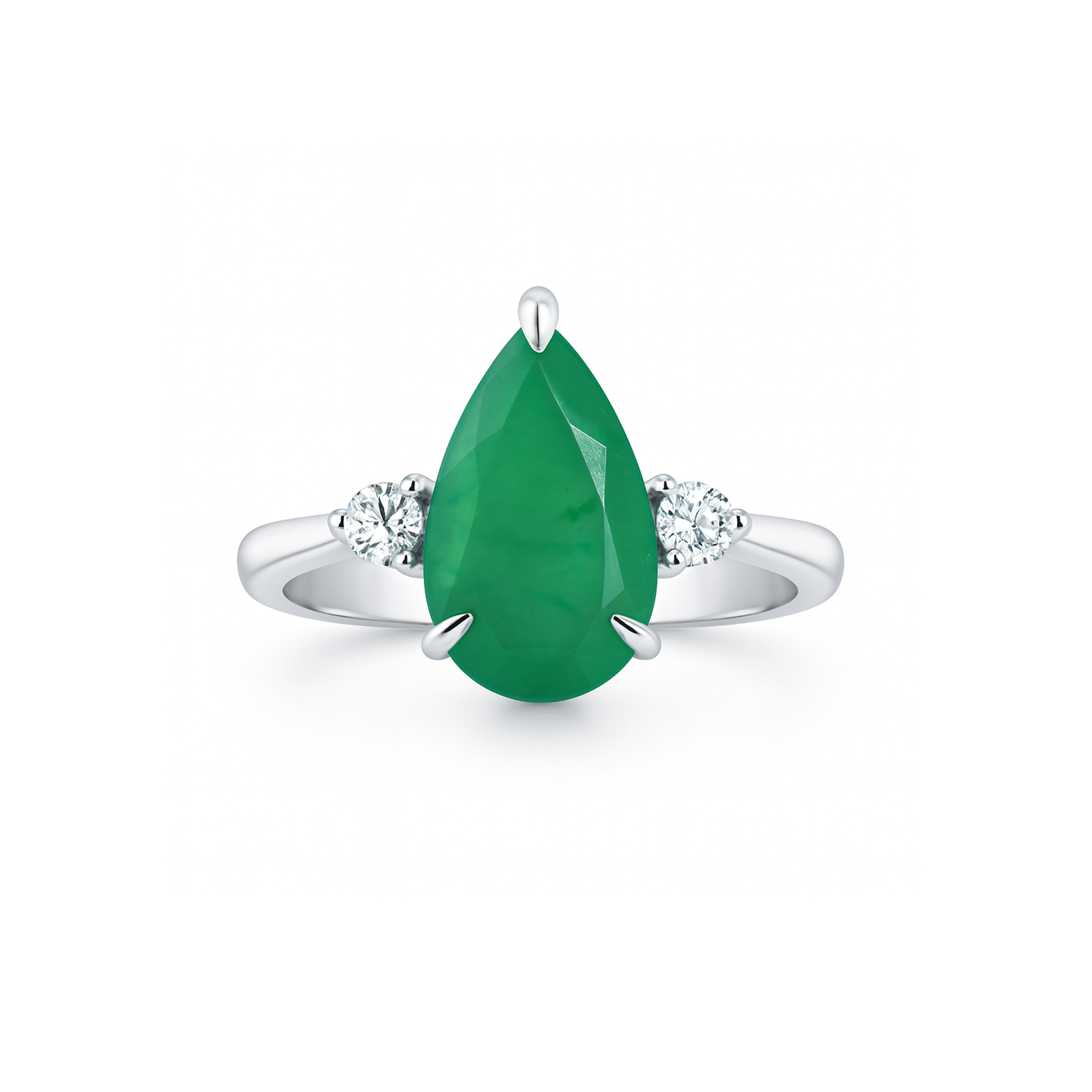 Green agate ring with diamonds Dubai