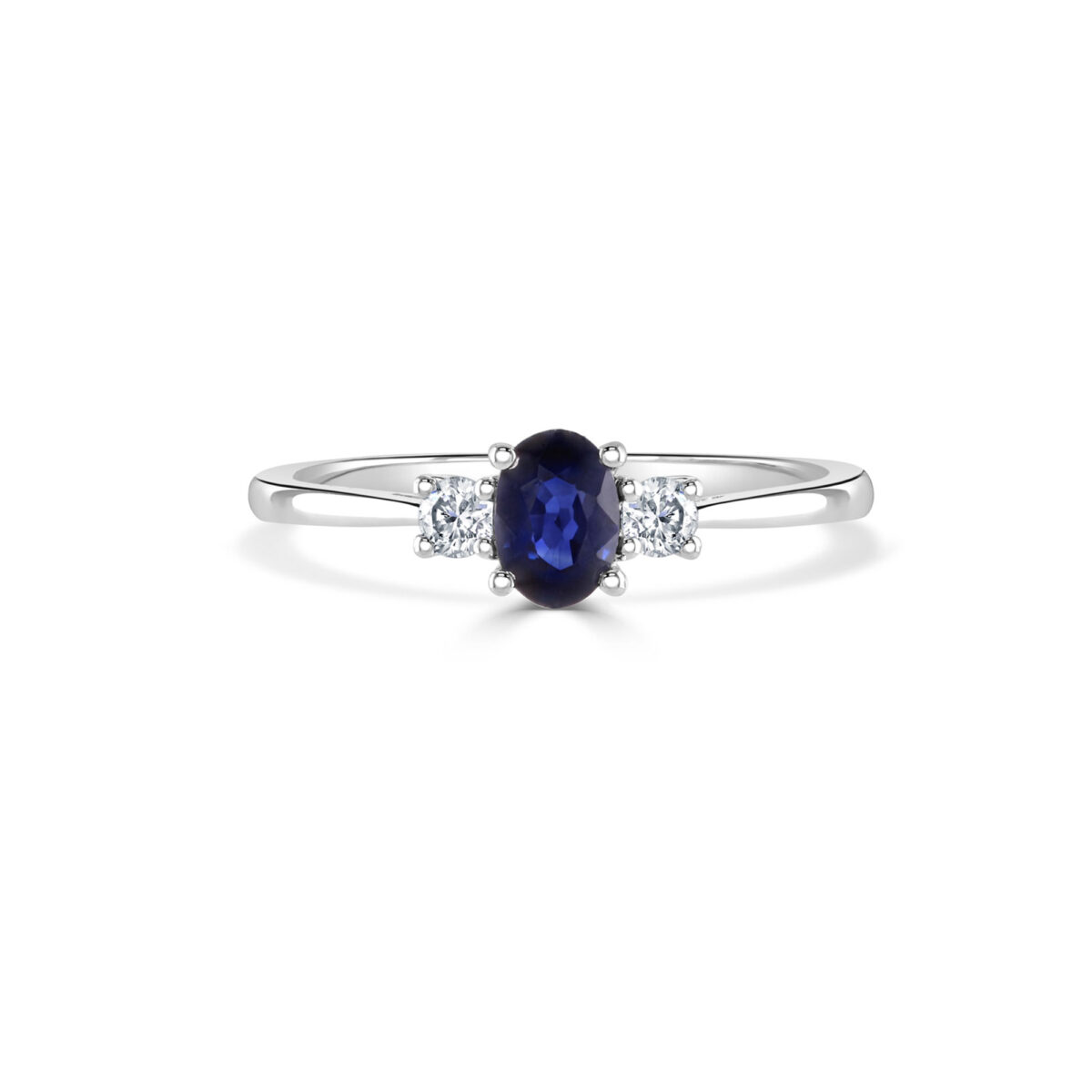 Blue Sapphire and Diamond Ring