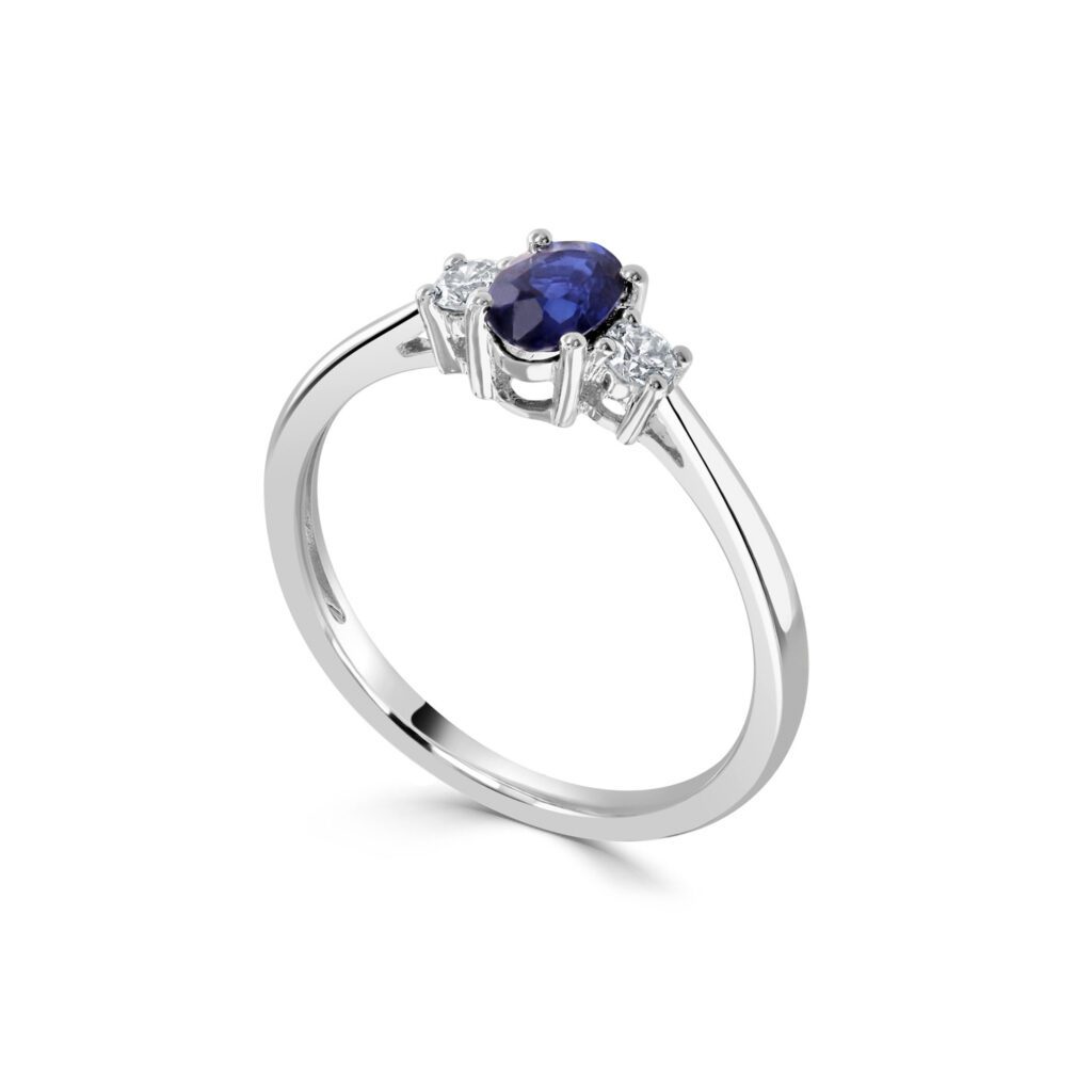 Blue Sapphire and Diamond Ring Dubai