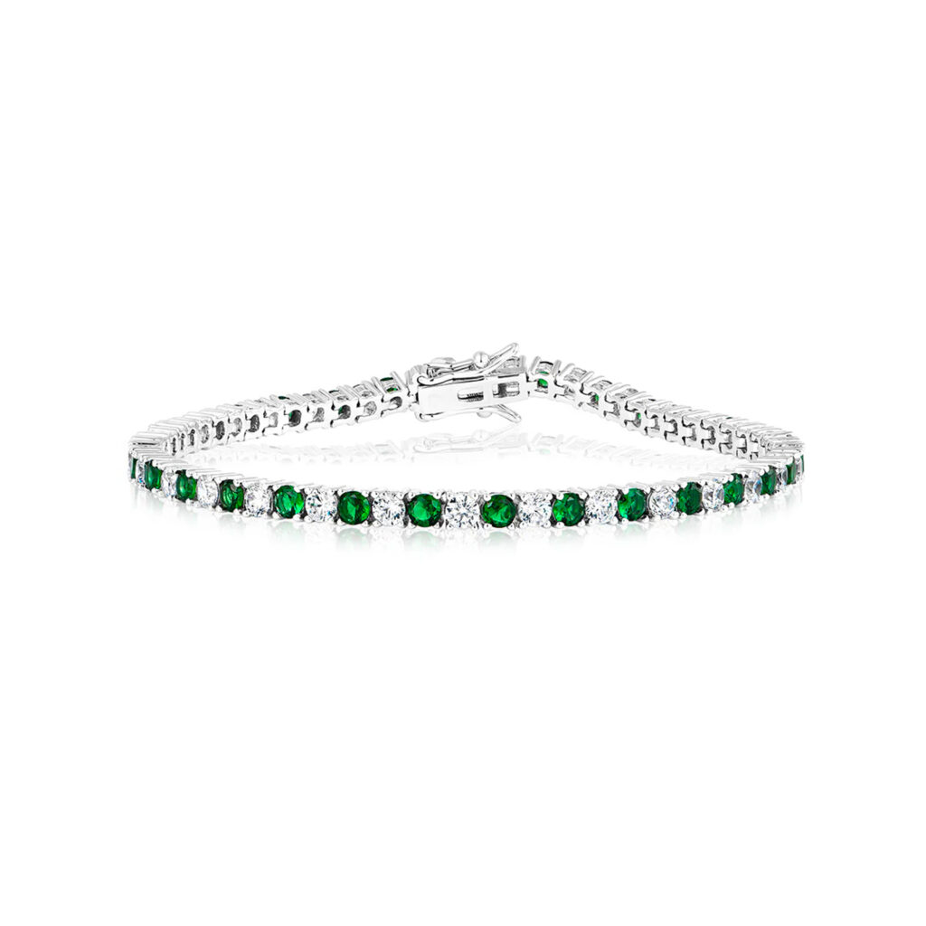 Emerald and diamond bracelet