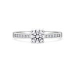 0.30 carat Round Diamond Ring with Shoulder diamonds
