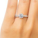 0.30 carat Round Diamond Ring with Shoulder diamonds UAE