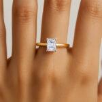 0.50 carat Emerald Shaped diamond ring UAE