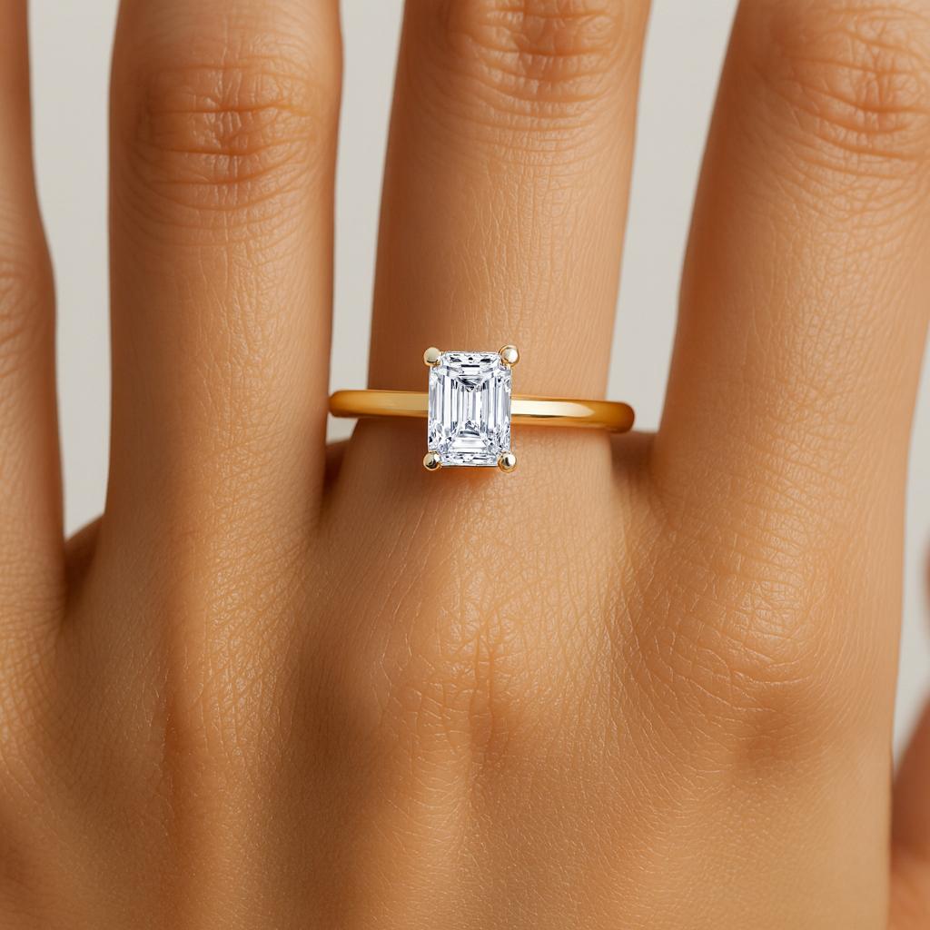 0.50 carat Emerald Shaped diamond ring UAE