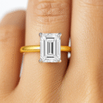 3 carat Emerald Shaped diamond ring UAE