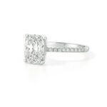 Cushion diamond ring with Shoulder diamonds Dubai
