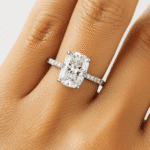 Cushion diamond ring with Shoulder diamonds UAE