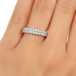Double Row Diamond Wedding Eternity Band UAE