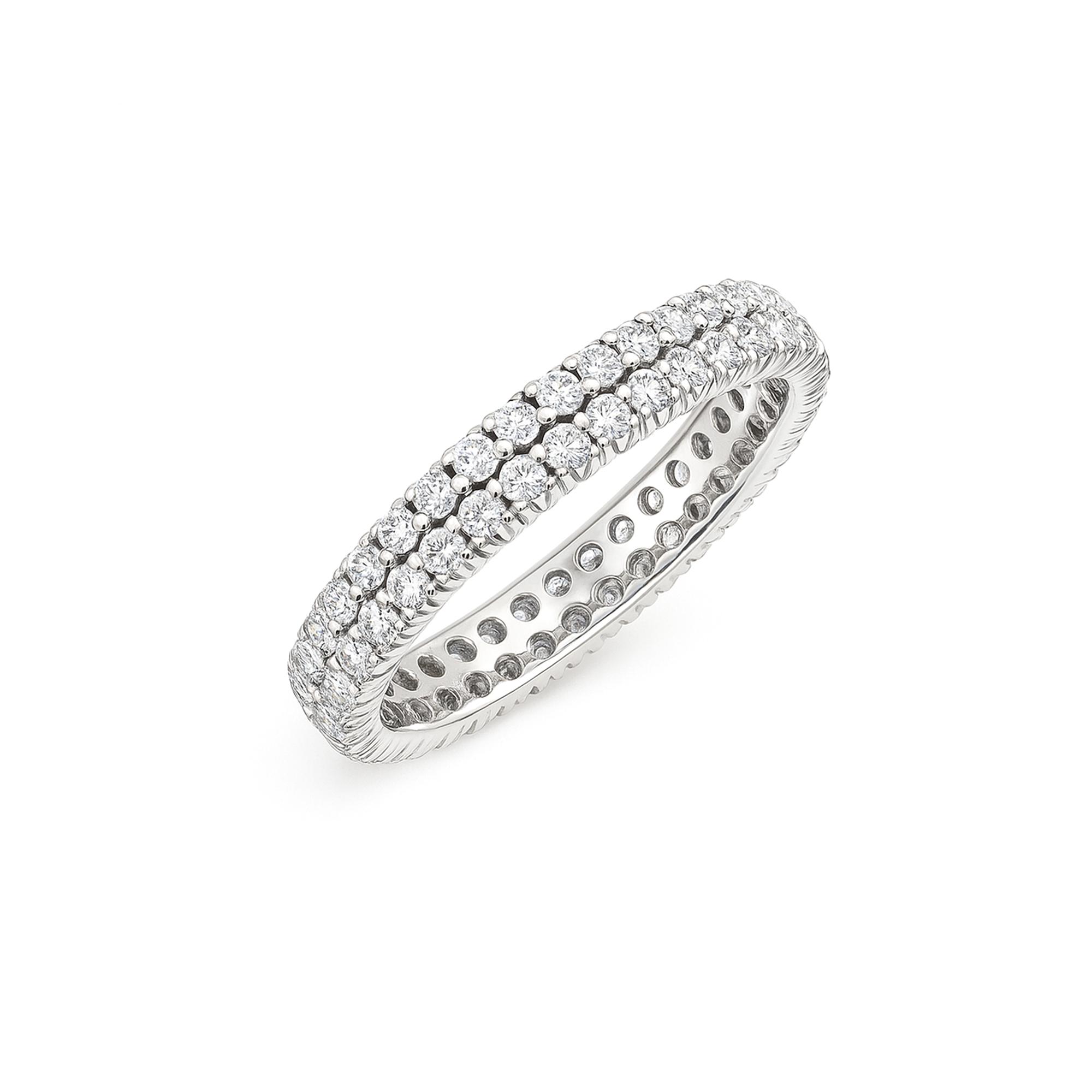 Double Row Diamond Wedding Eternity Band Dubai