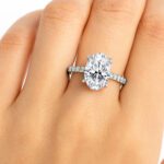 Oval diamond ring with Side diamonds UAE