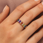 Rainbow Sapphire & Diamond Ring UAE