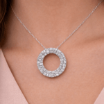 Baguette diamond circle pendant Dubai