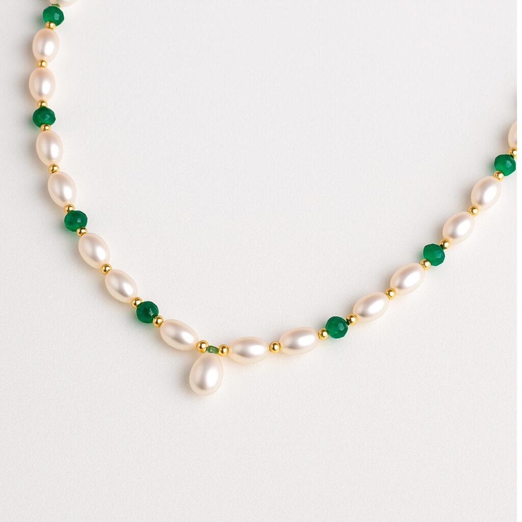 Emerald & Fresh Pearl Beaded Necklace
