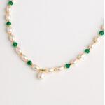 Emerald & Fresh Pearl Beaded Necklace