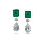 Emerald and Diamond Drop Earrings