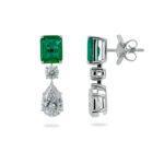 Emerald and Diamond Drop Earrings UAE