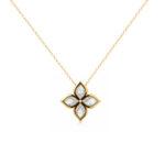 Flower necklace with diamonds and MOP