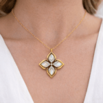 Flower necklace with diamonds and MOP Dubai