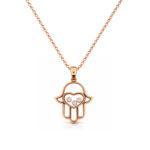 Happy Diamond Hamsa Hand Pendant