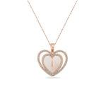 Heart Mother of Pearl Diamond Pendant