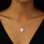 Heart Mother of Pearl Diamond Pendant Dubai