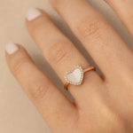 Heart Mother of Pearl Diamond ring