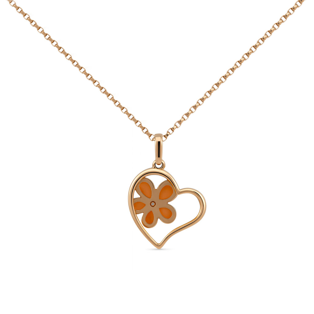 Open heart Color stone pendant UAE