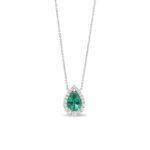 Pear Shaped Emerald and Diamond Pendant
